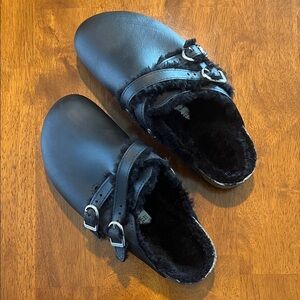 Birkenstock Blaire Shearling Lined Double Buckle Clogs
